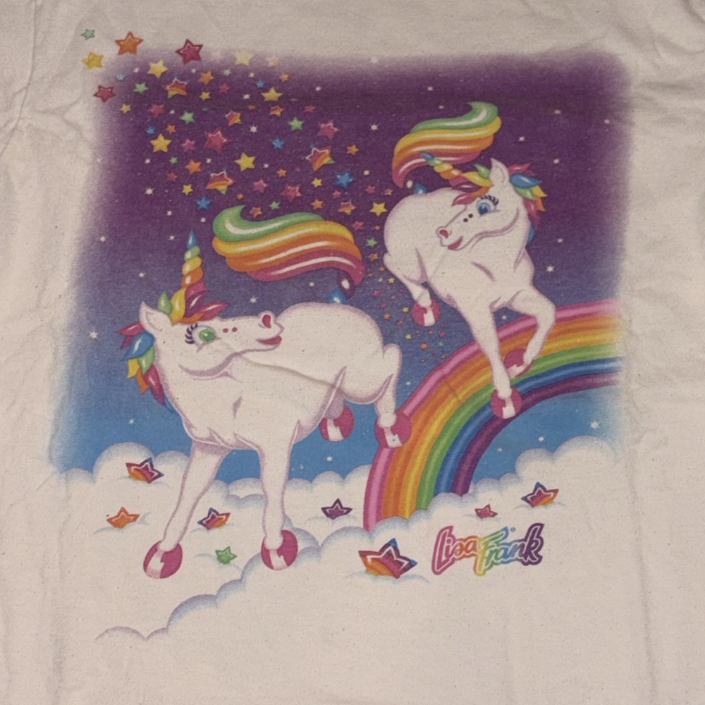 Lisa Frank White Short Sleeve Tee with Winter Graphic - Picture 2 of 4